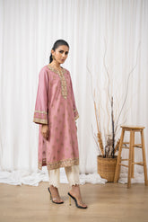 DC-0435 PINK EMBROIDERED KURTA